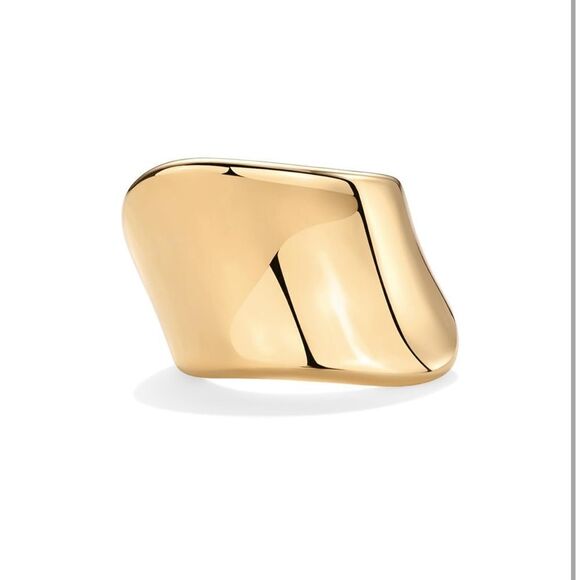 14k Gold Plated Chunky Statement Ring - Picture 3 of 4
